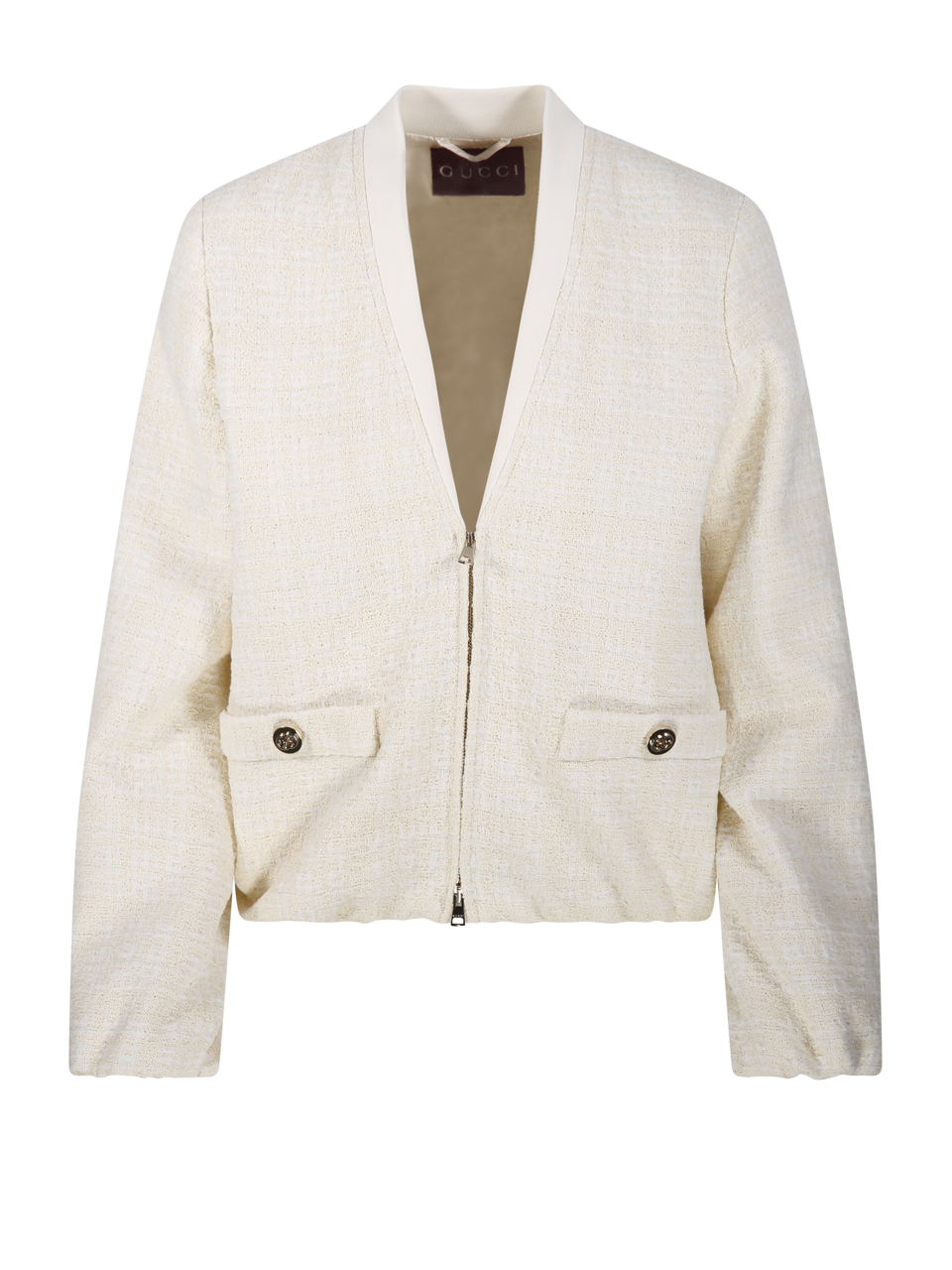 WOMAN GUCCI WHITE COTTON JACKET CHECK