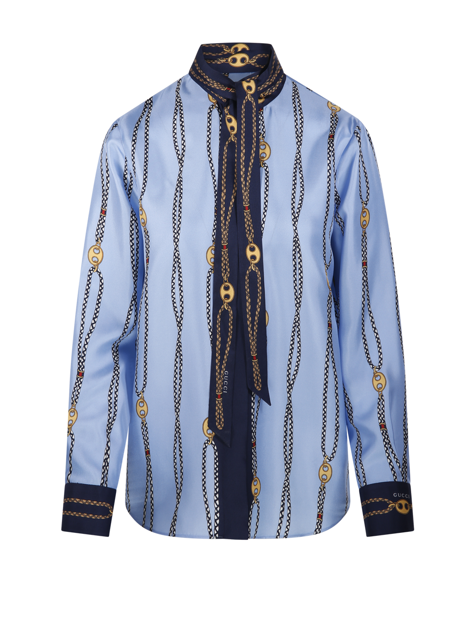WOMAN GUCCI BLUE SILK SHIRT