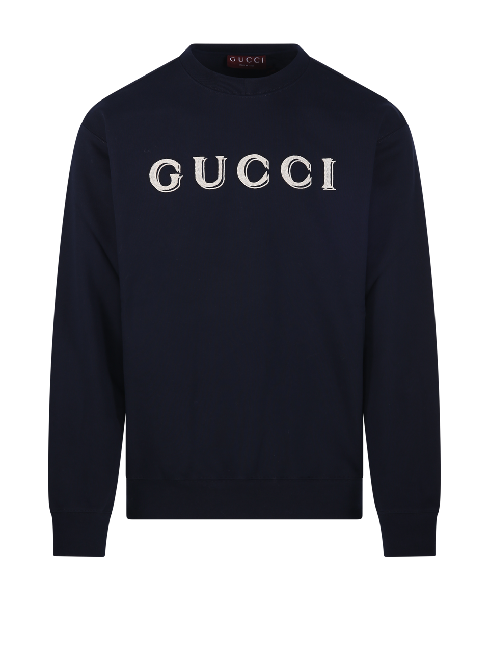 MEN GUCCI BLUE COTTON ROUND NECK SWEATSHIRT