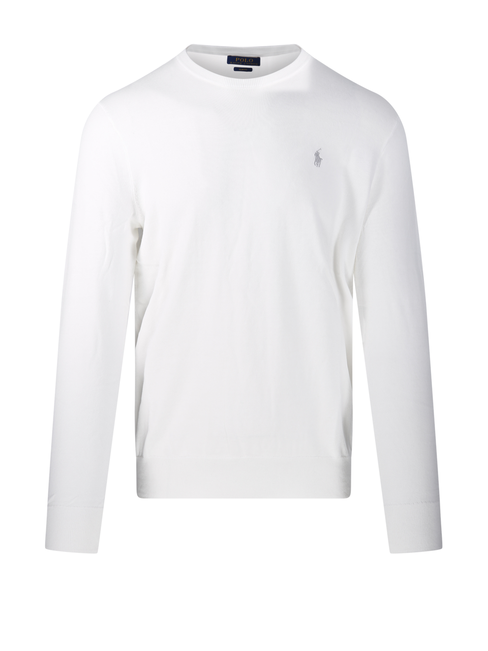 MEN RALPH LAUREN WHITE COTTON ROUND NECK SWEATER