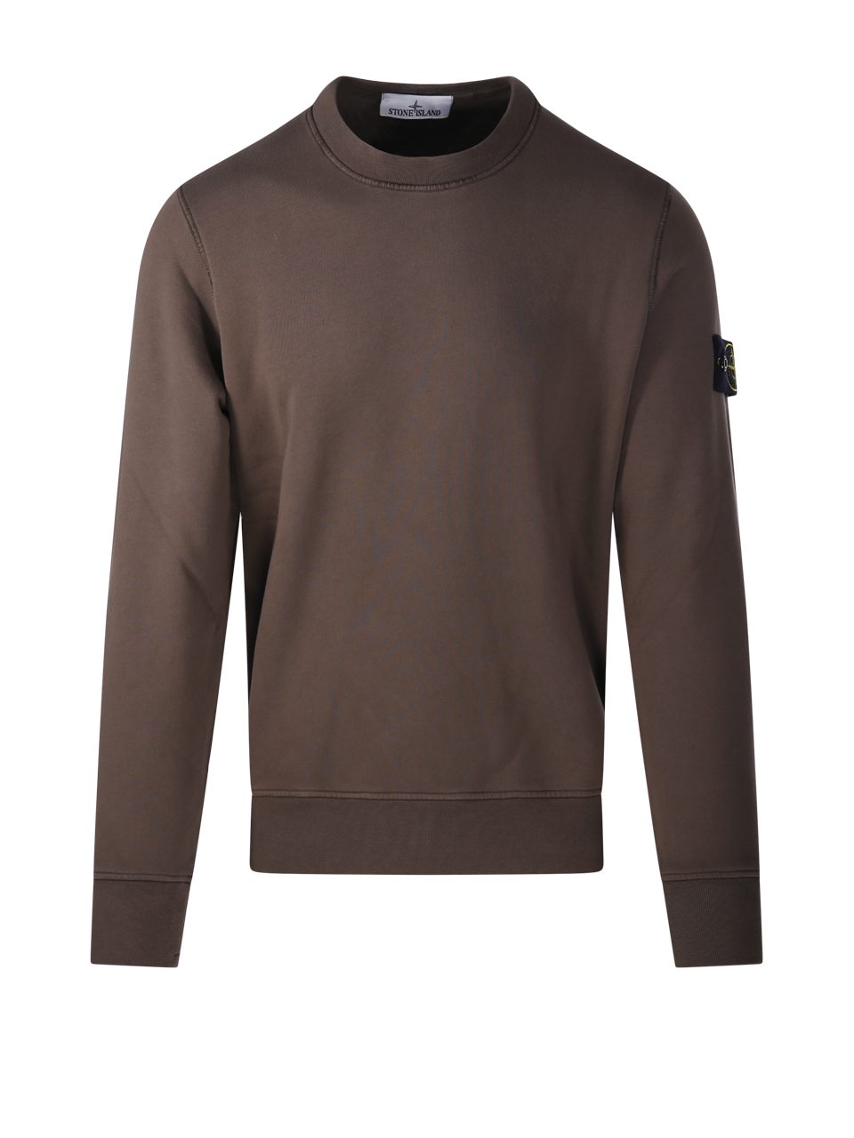 MEN STONE ISLAND BROWN COTTON ROUND NECK SWEATSHIRT