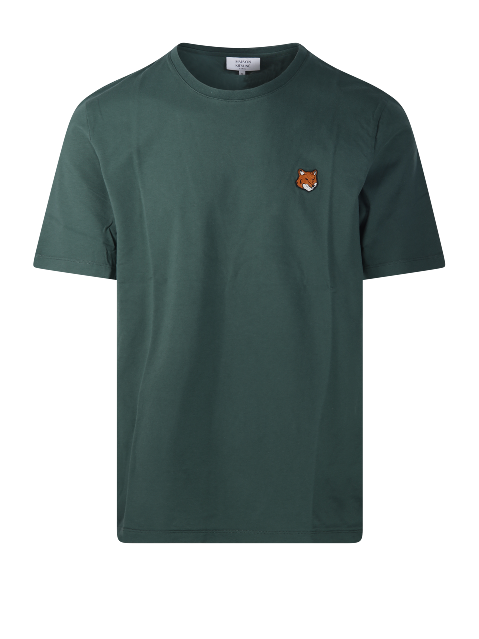 MEN MAISON KITSUNE GREEN COTTON FOX HEAD REGULAR TEE-SHIRT