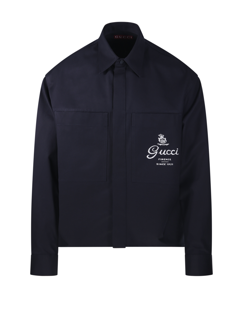 MEN GUCCI BLUE COTTON SHIRT