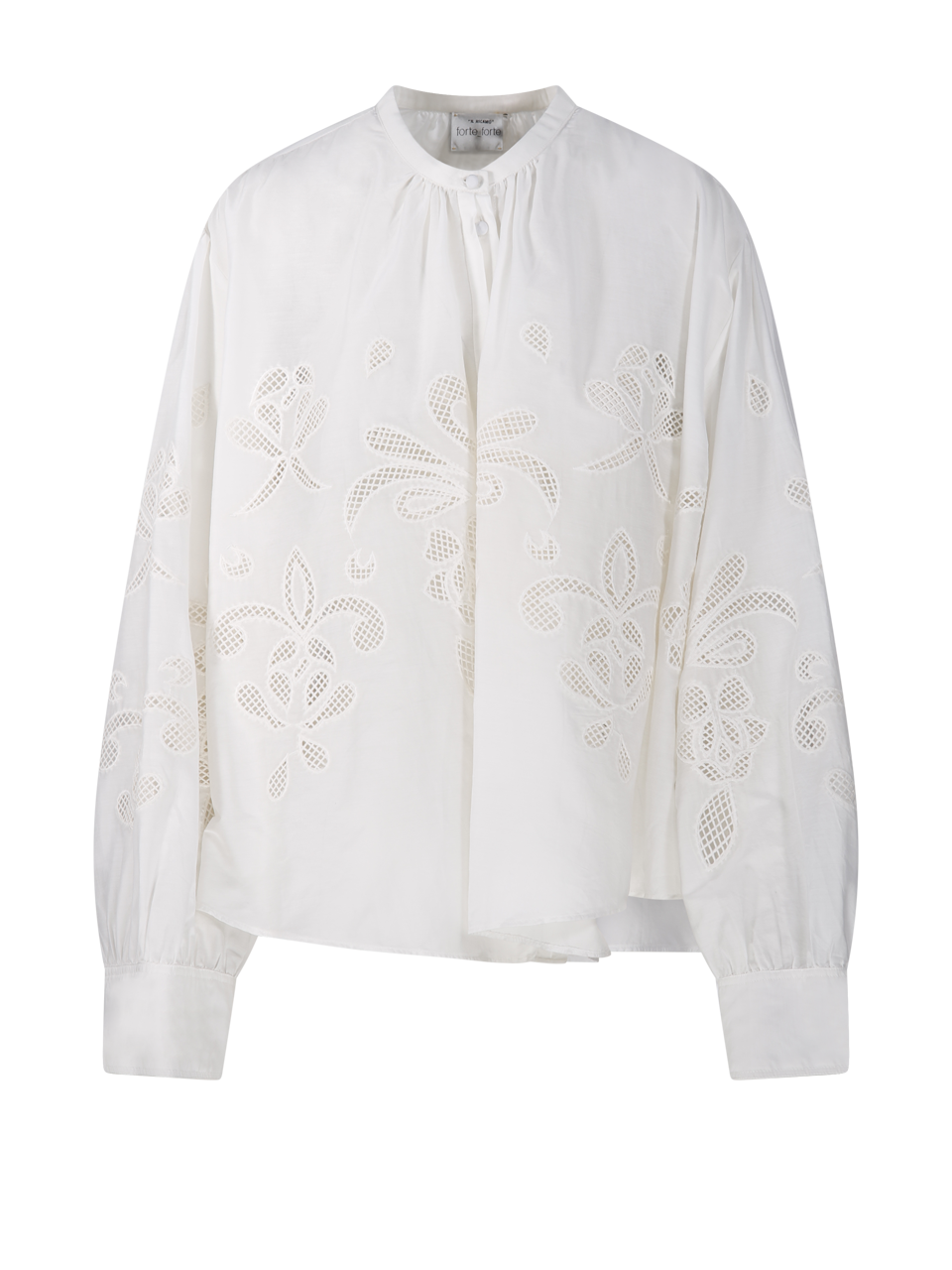 WOMAN FORTE FORTE WHITE COTTON LUNAMARIS BOHEMIAN SHIRT