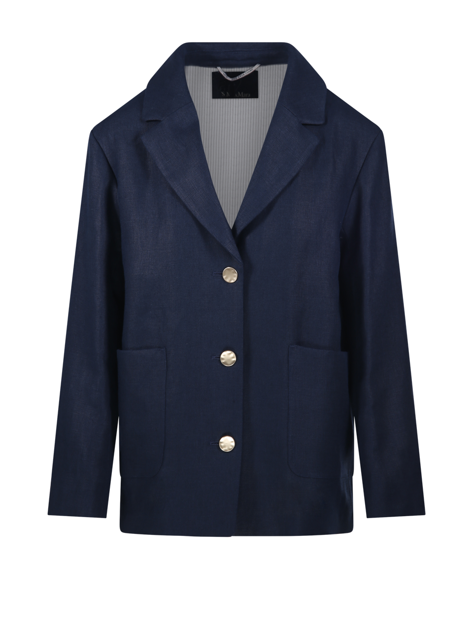 WOMAN MAXMARA S BLUE LINEN CARLOTTA JACKET