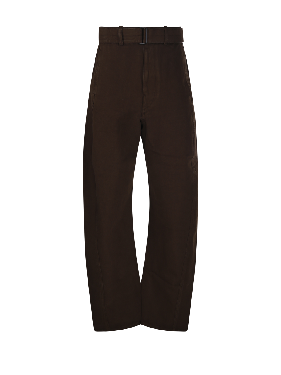 WOMAN LEMAIRE BROWN COTTON TWISTED BELTED PANT