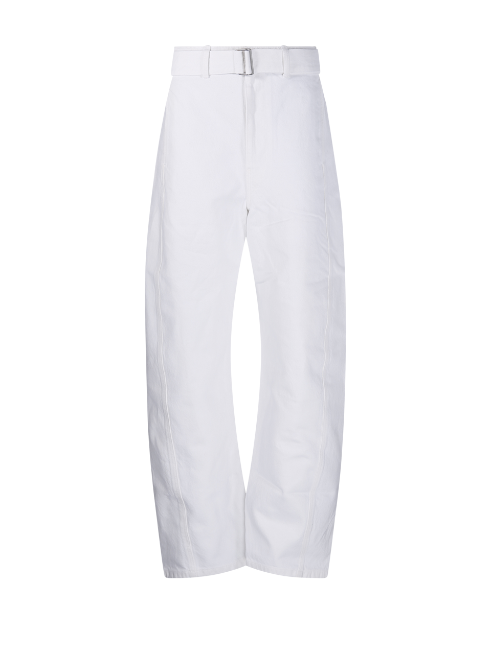 WOMAN LEMAIRE WHITE COTTON TWISTED BELTED PANT