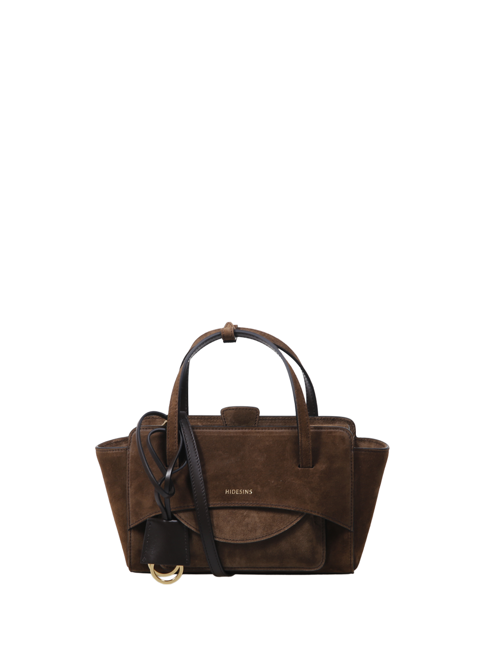 WOMAN HIDESINS BROWN LEATHER FLAP SMALL BAG