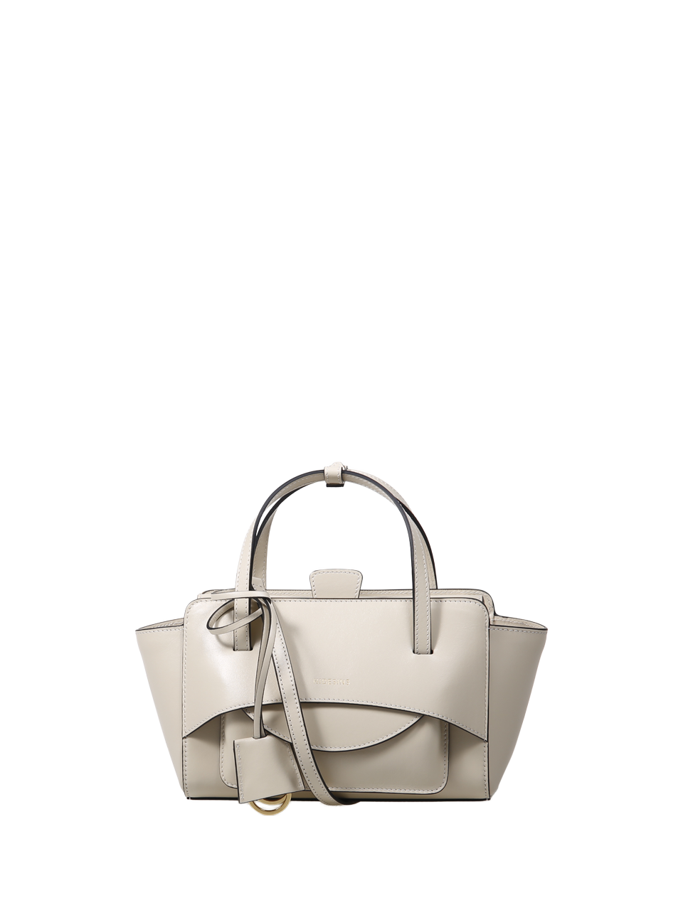 WOMAN HIDESINS WHITE LEATHER FLAP SMALL BAG