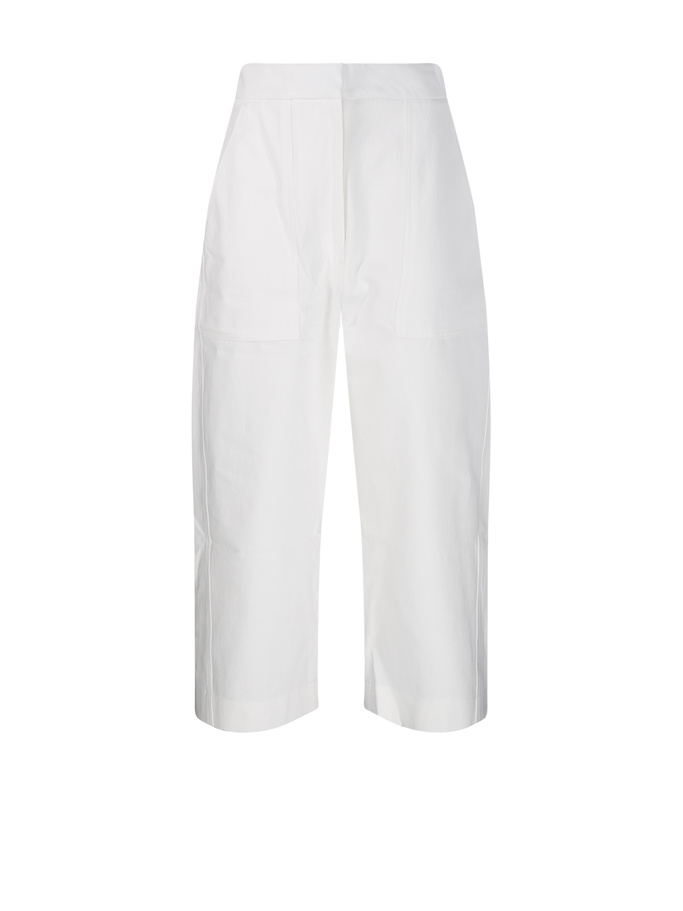 WOMAN STUDIO NICHOLSON WHITE COTTON TWIST SEAM BUTTON FRONT PANT
