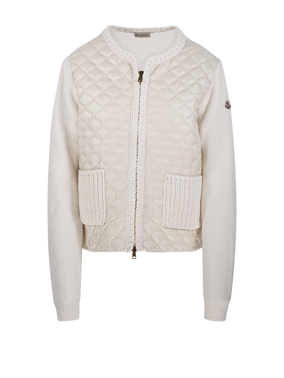 WOMAN MONCLER WHITE COTTON CARDIGAN