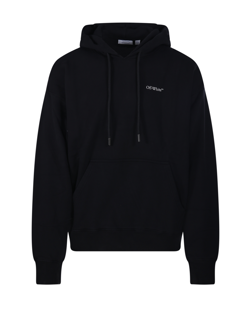 MEN OFF-WHITE BLACK COTTON HALF ARROW SKATE HOODIE SWETASHIRT