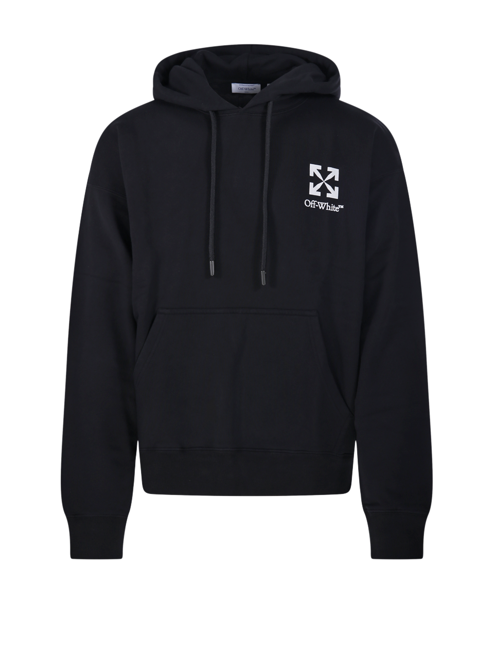 MEN OFF-WHITE BLACK COTTON SMALL ARROW SKATE HOODIE SWEATSHIRT