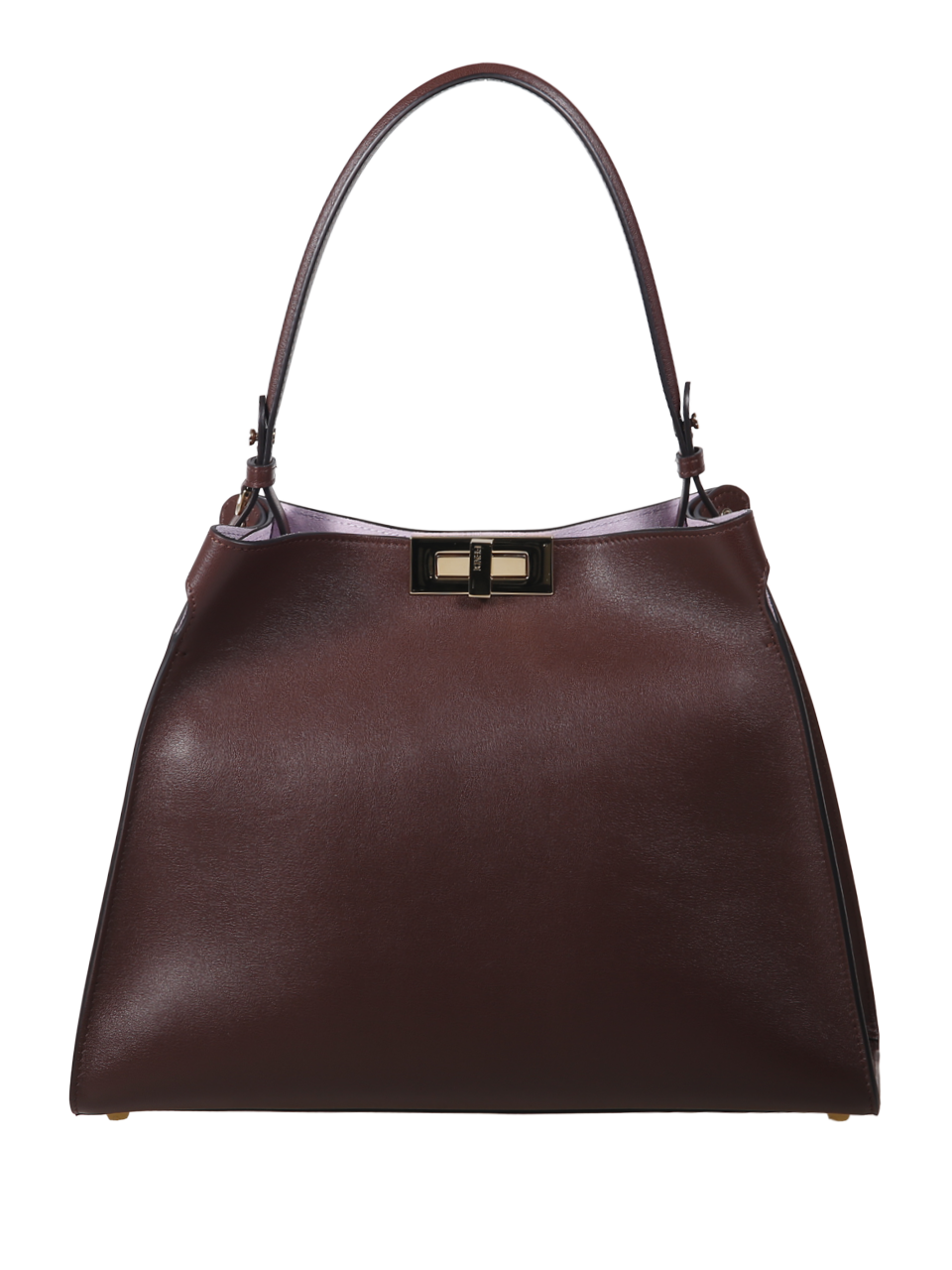 DONNA FENDI BORSA WAY MEDIA IN PELLE MARRONE 