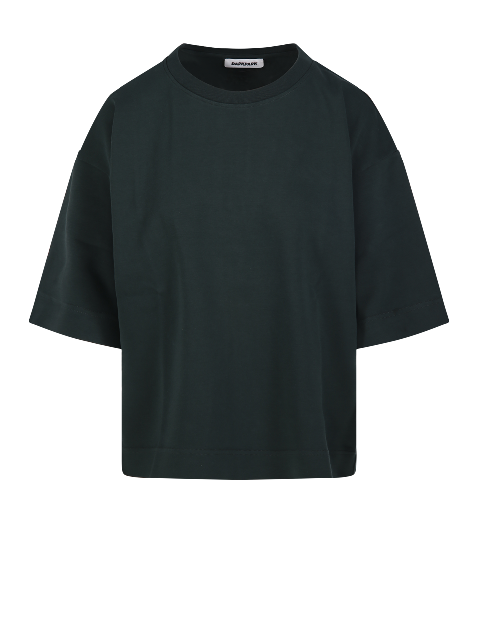DONNA DARKPARK T-SHIRT SMITH A MANICHE CORTE IN COTONE VERDE 