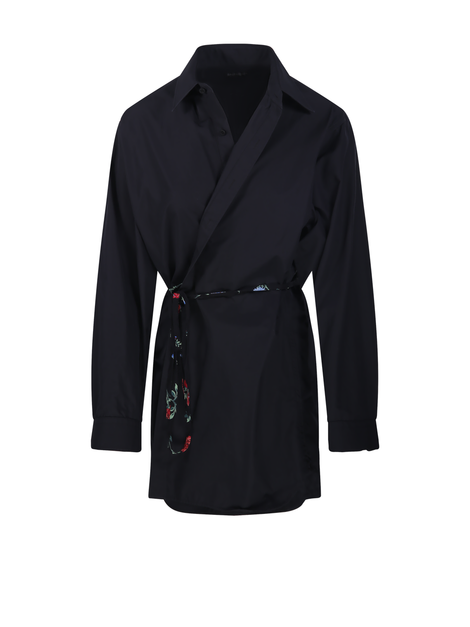 WOMAN BALENCIAGA BLACK COTTON WRAP DRESS