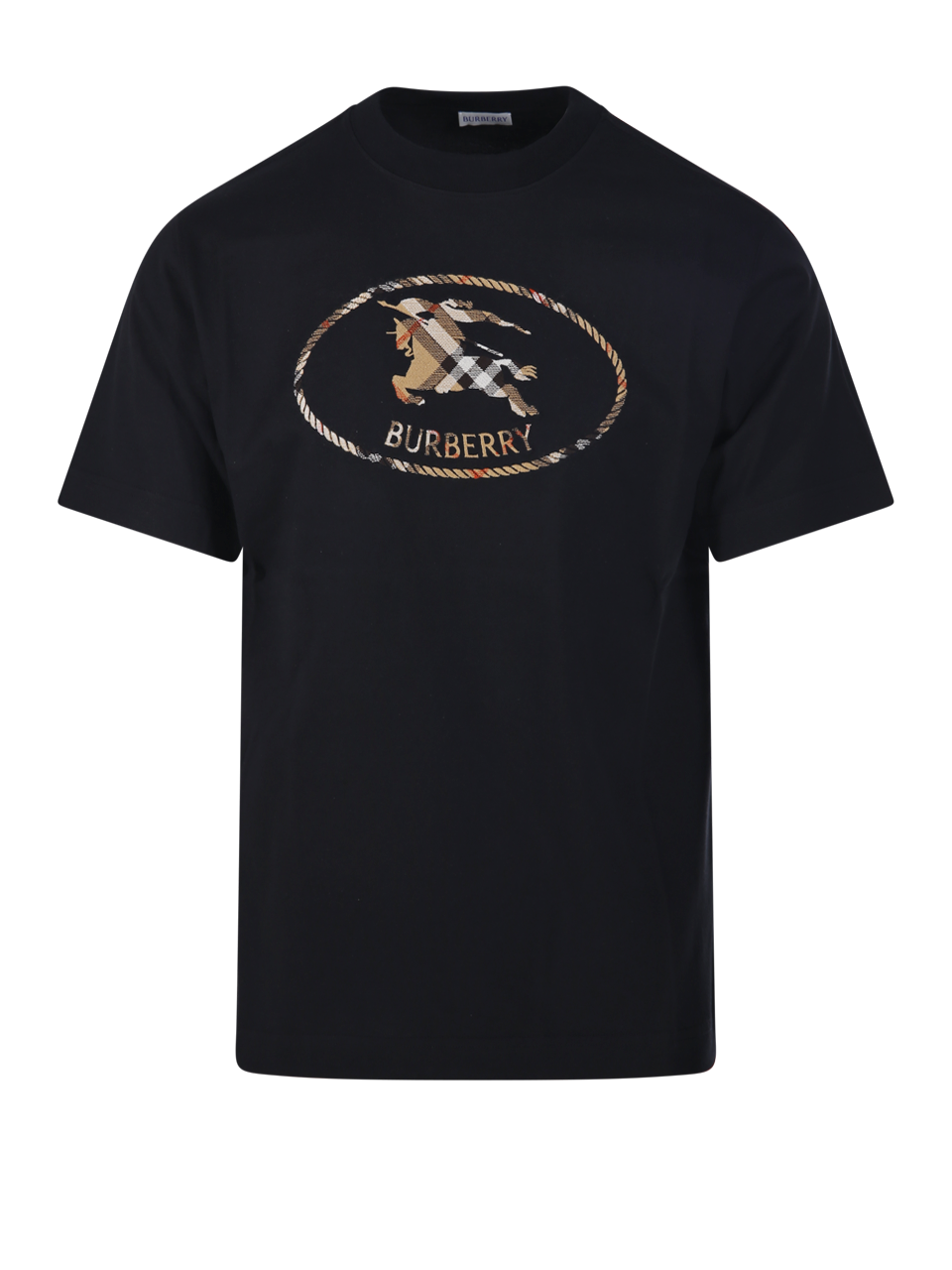 MEN BURBERRY BLACK COTTON SETH BIG KS T-SHIRT