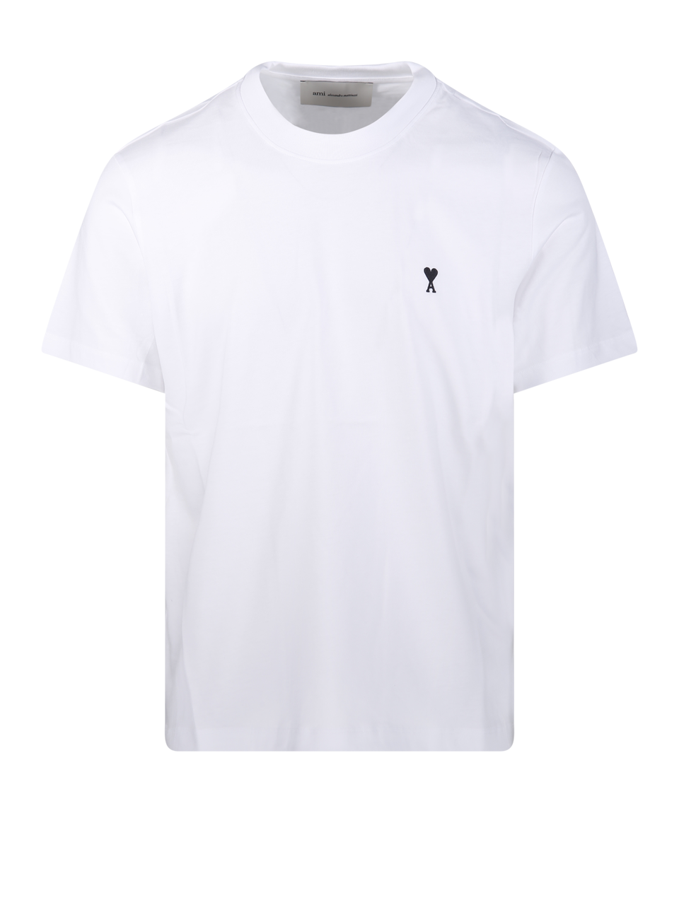 MEN AMI WHITE COTTON BLACK ADC T-SHIRT