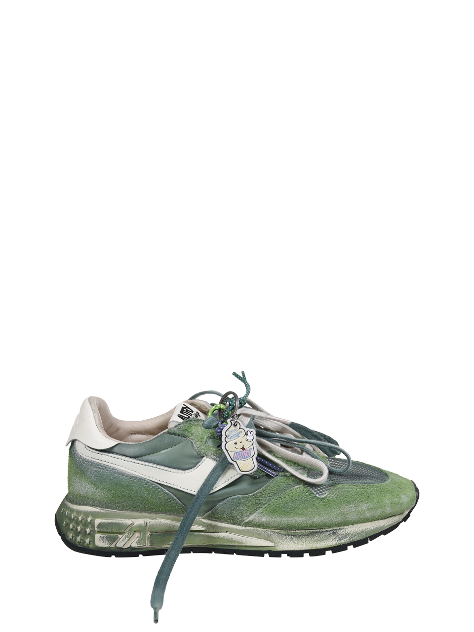 MEN AUTRY GREEN LEATHER REELWIND SUP VINT LOW SNEAKER 