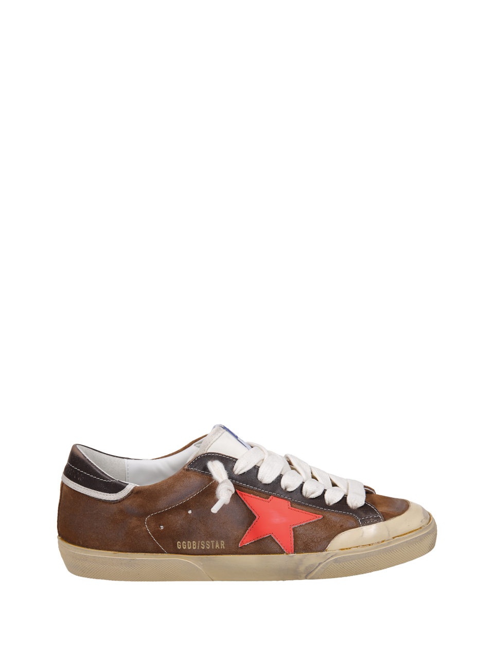 MEN GOLDEN GOOSE BROWN LEATHER SUPER STAR SNEAKERS 