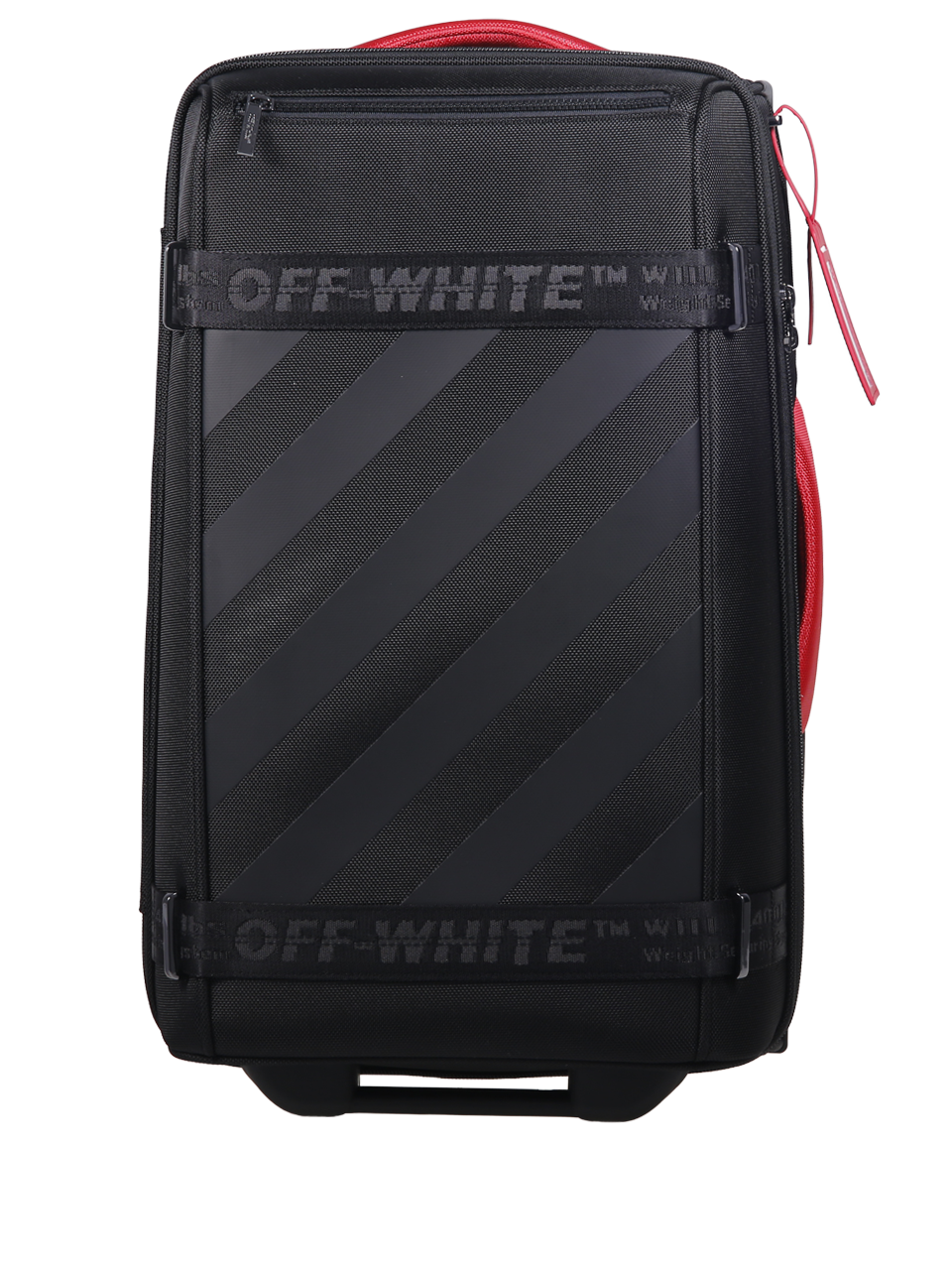 MEN OFF-WHITE BLACK POLYAMIDE DIAG CABIN TROLLEY BAG