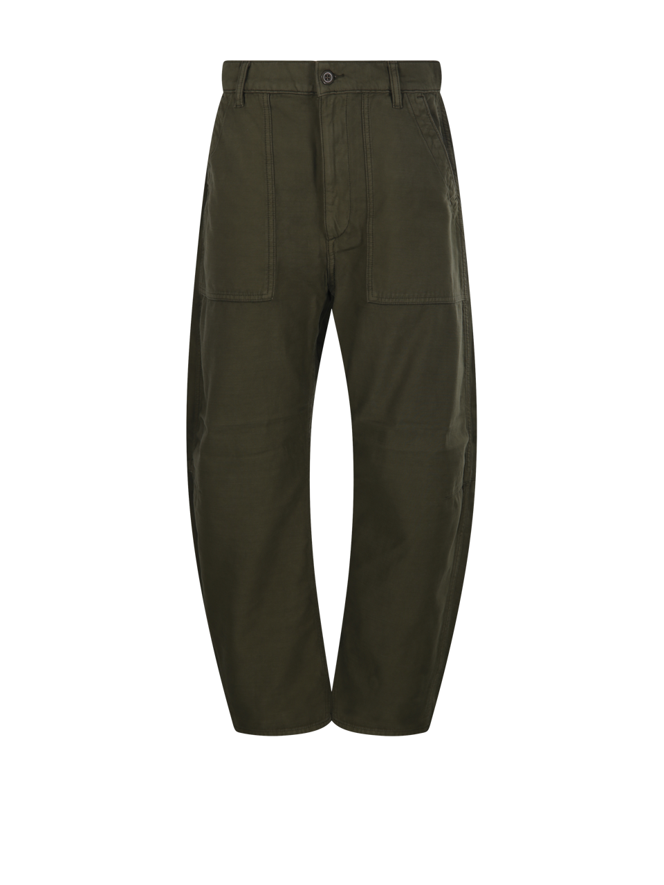 DONNA RALPH LAUREN PANTALONI AFFUSOLATI IN COTONE VERDE