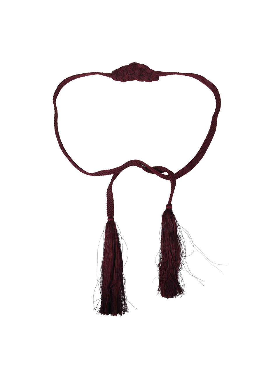 WOMAN FORTE FORTE BLACK COTTON HAND BRAIDED ROPE BELT WITH TASSELS