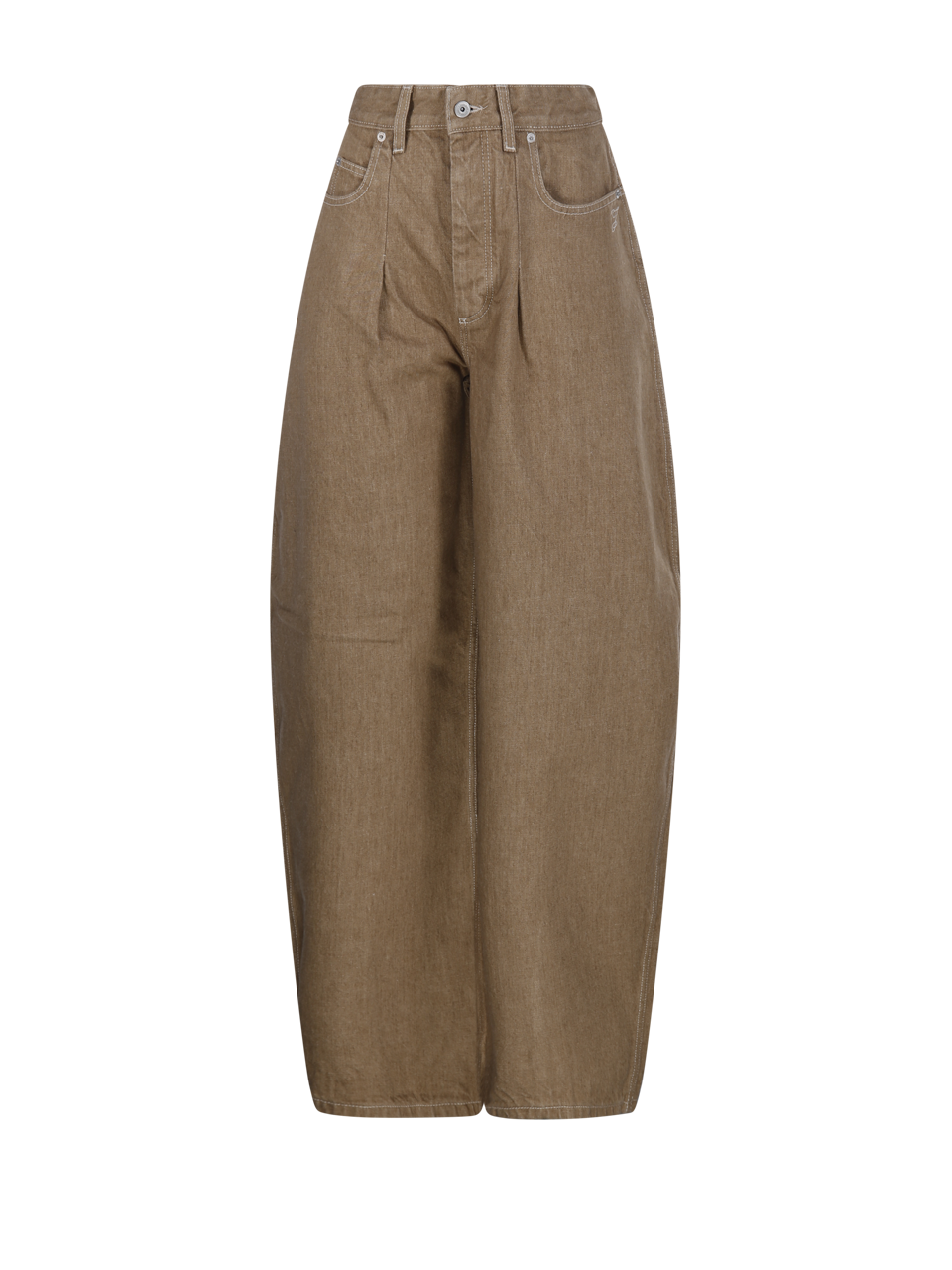 WOMAN JACQUEMUS BEIGE COTTON LE DE NIMES OVALO JEANS