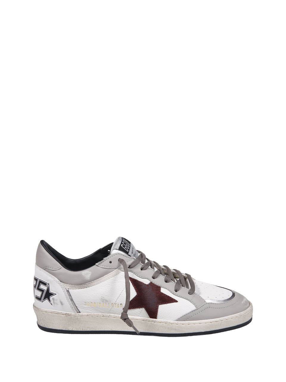 MEN GOLDEN GOOSE WHITE LEATHER BALLSTAR SNEAKER  