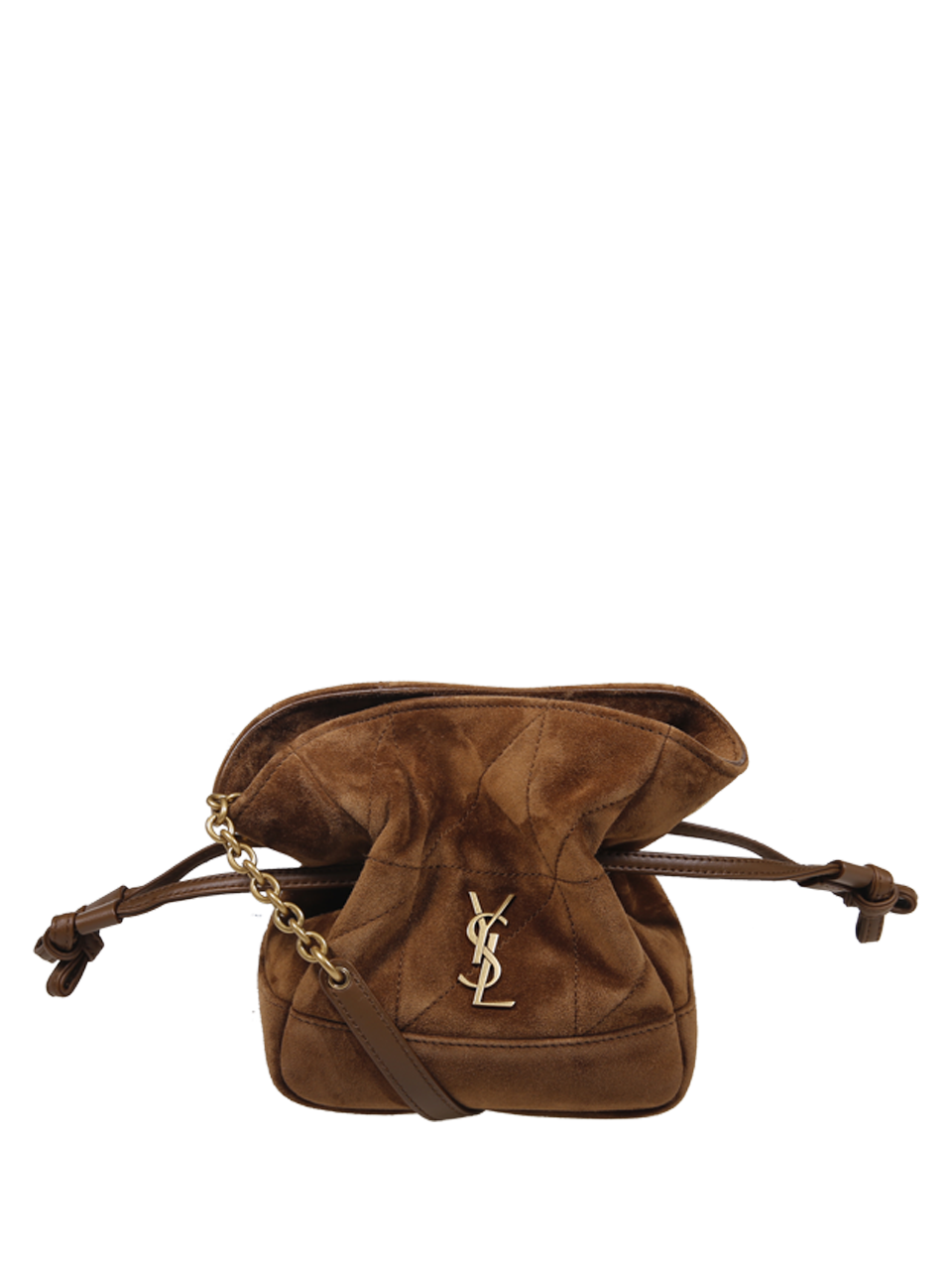 WOMAN SAINT LAURENT BROWN LEATHER JAMIE MINI SHOULDER POUCH