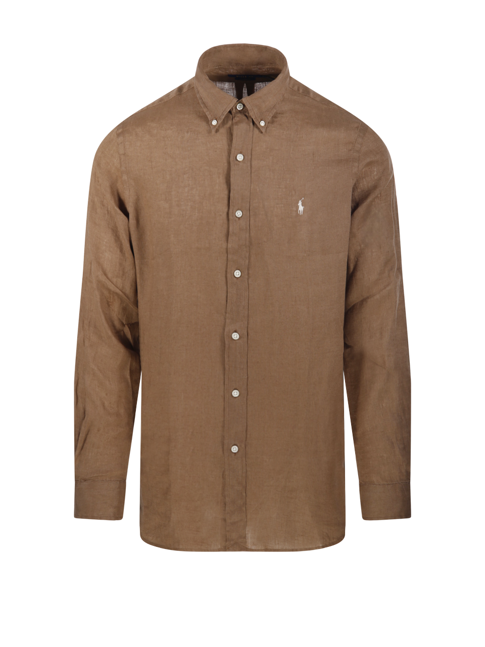 MEN RALPH LAUREN BROWN LINEN SHIRT