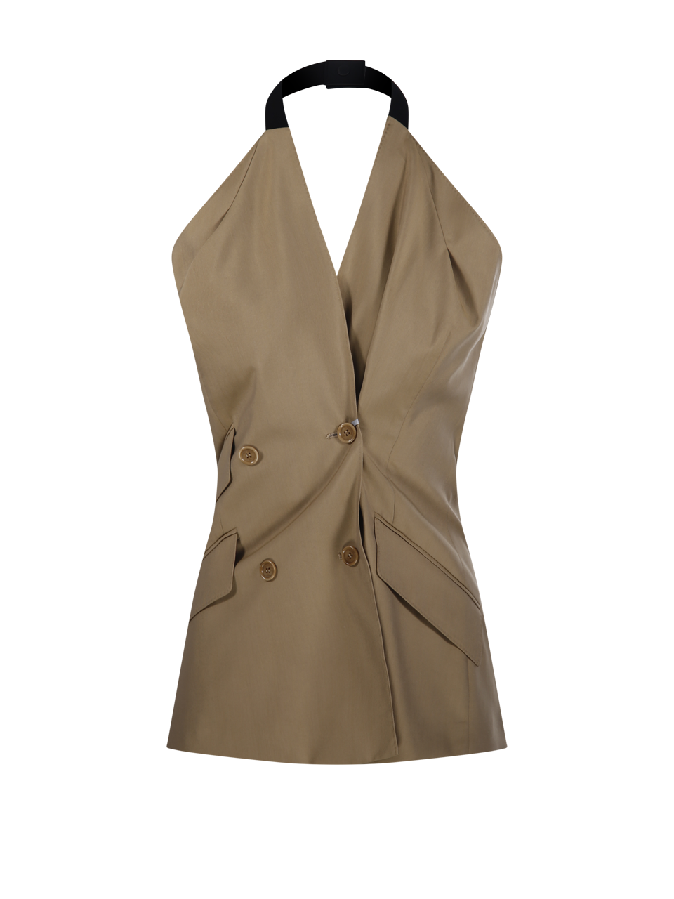 DONNA MAXMARA GILET NURAGHE SENZA MANICHE IN LANA VERGINE NUDE