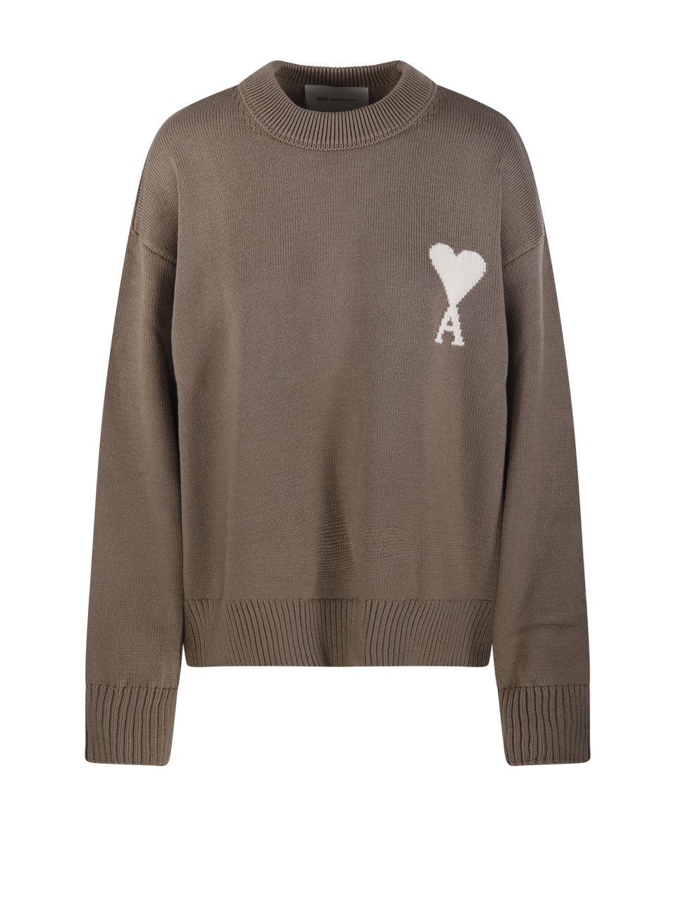WOMAN AMI BEIGE WOOL SWEATER 