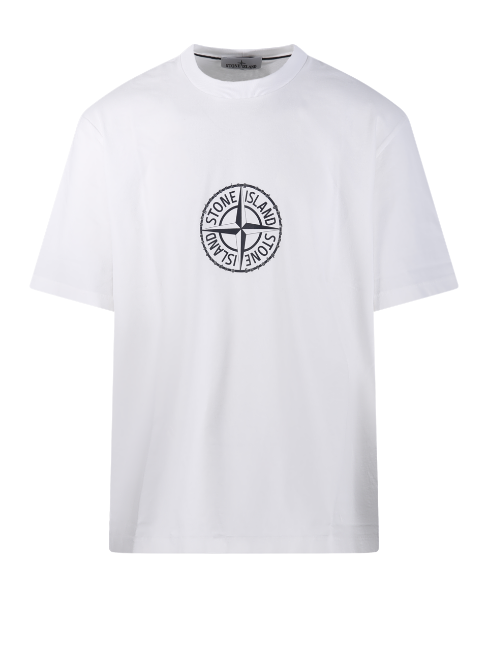 MEN STONE ISLAND WHITE COTTON SS T-SHIRT