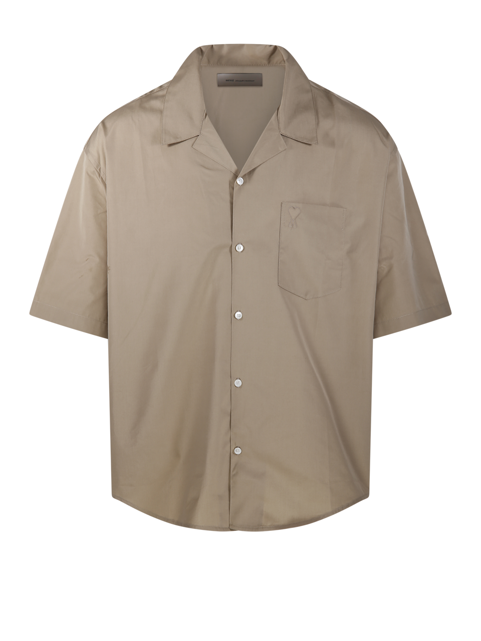 S/S BOXY SHIRT WITH CAMP COLLAR AND EMBOSSED ADC