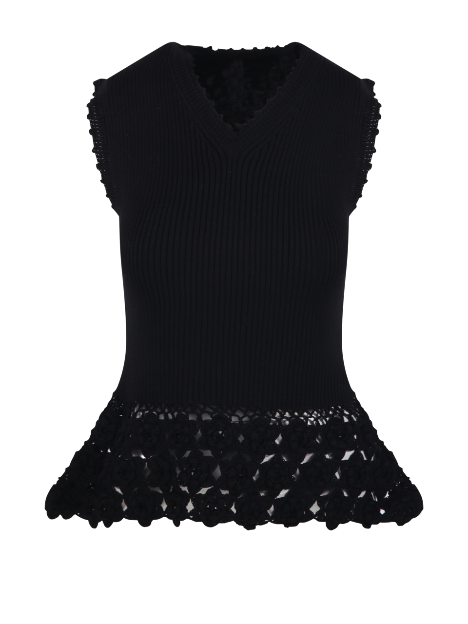 FINE COTTON RIB CROCHET VEST