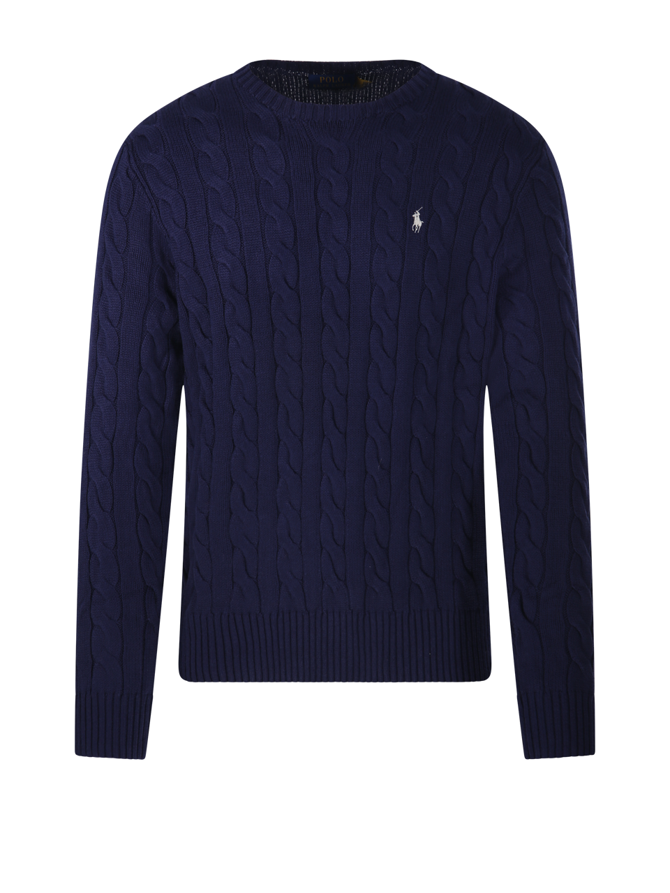 MEN RALPH LAUREN BLUE COTTON ROUND NECK SWEATER