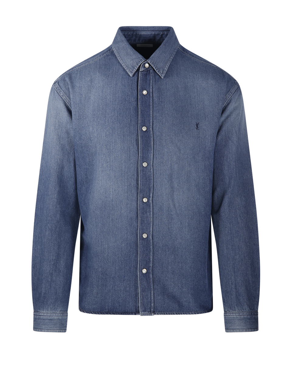 UOMO SAINT LAURENT CAMICIA IN JEANS DI COTONE BLU