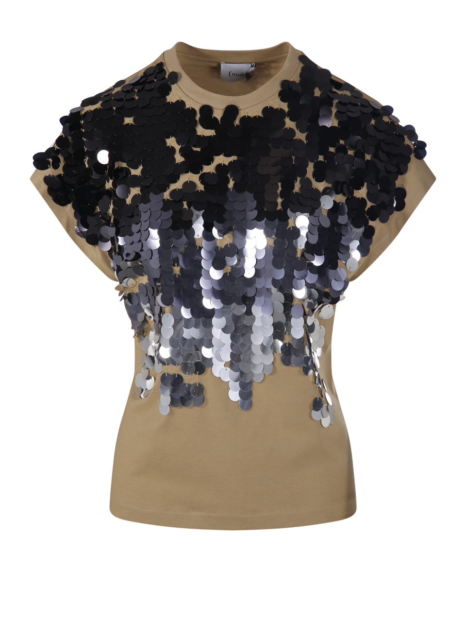 S/S CREW NECK T-SHIRT W/SEQUINS