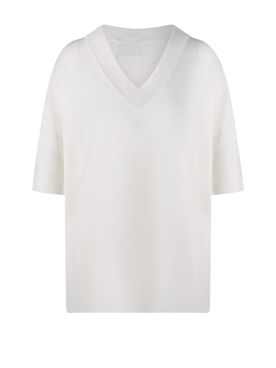 SHORT SLEEVES V NECK SWEATER