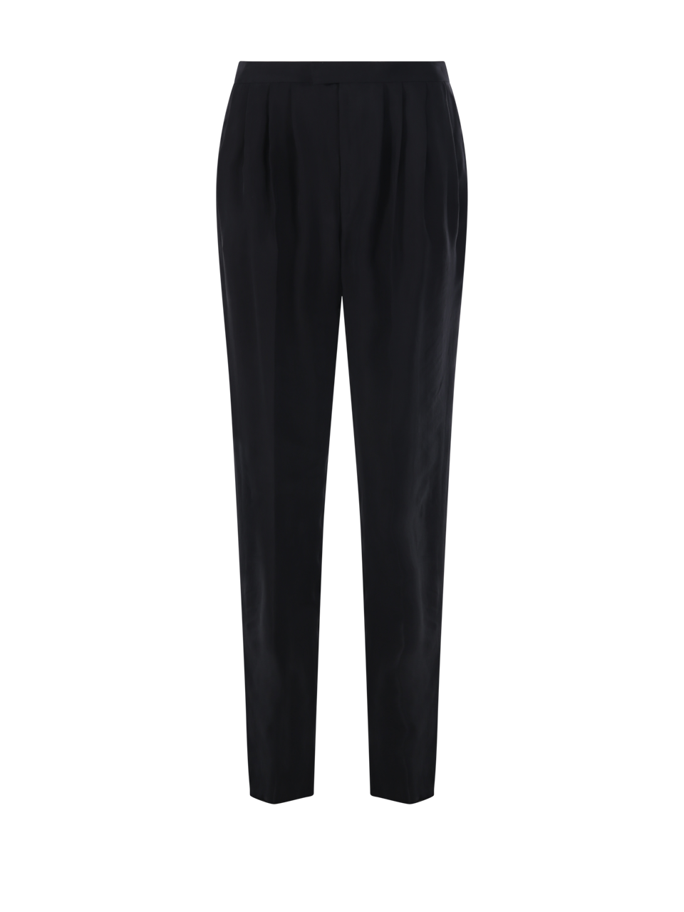 DONNA SAINT LAURENT PANTALONI DI SETA NERA