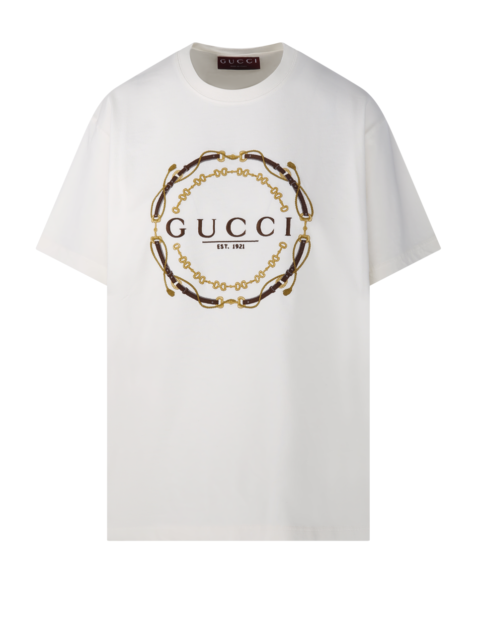 DONNA GUCCI T-SHIRT BIANCA IN COTONE TAGLIA MEDIA
