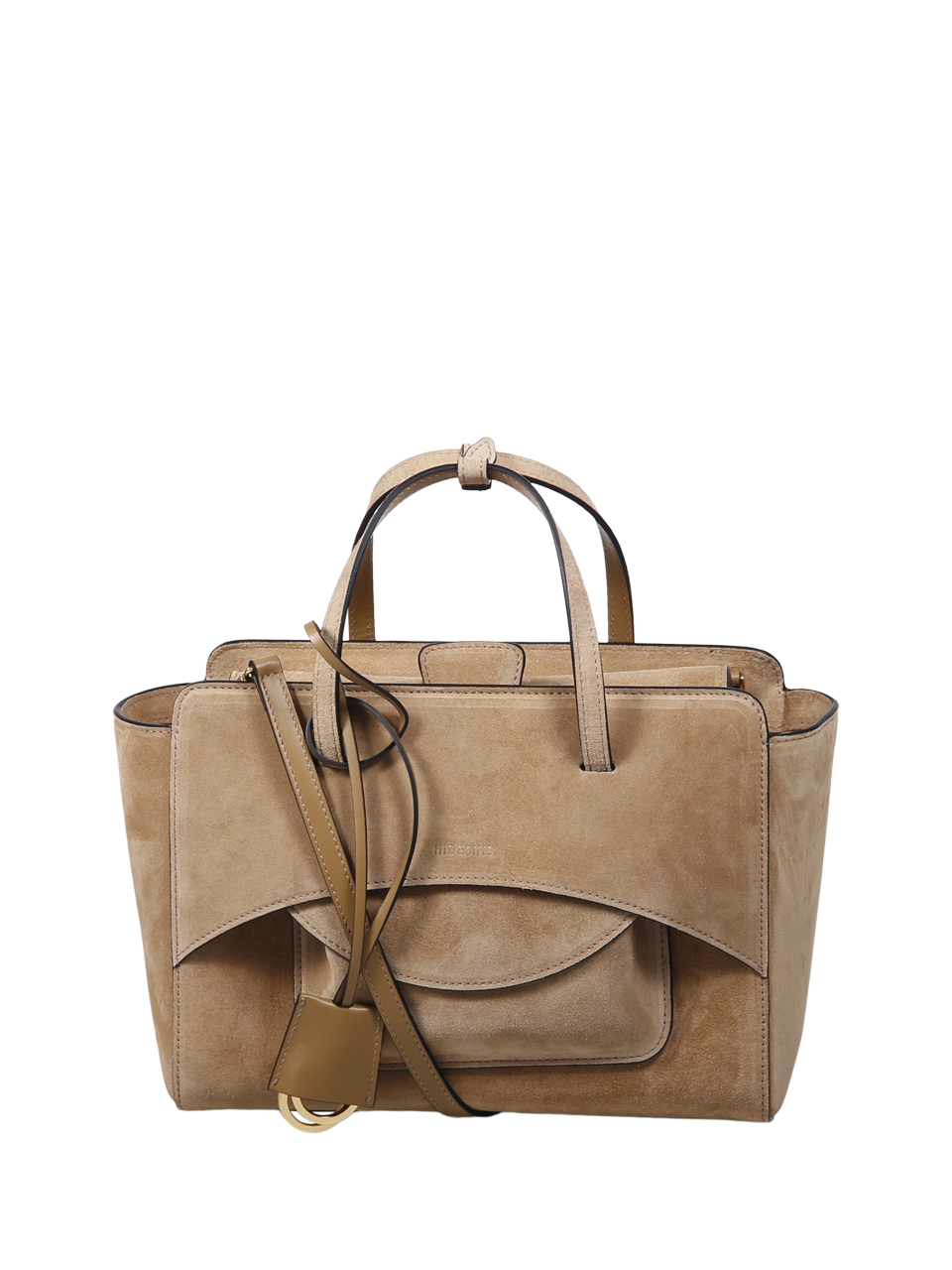 WOMAN HIDESINS BEIGE LEATHER FLAP MEDIUM BAG