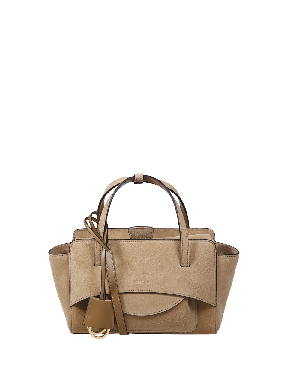 WOMAN HIDESINS BEIGE LEATHER FLAP SMALL BAG
