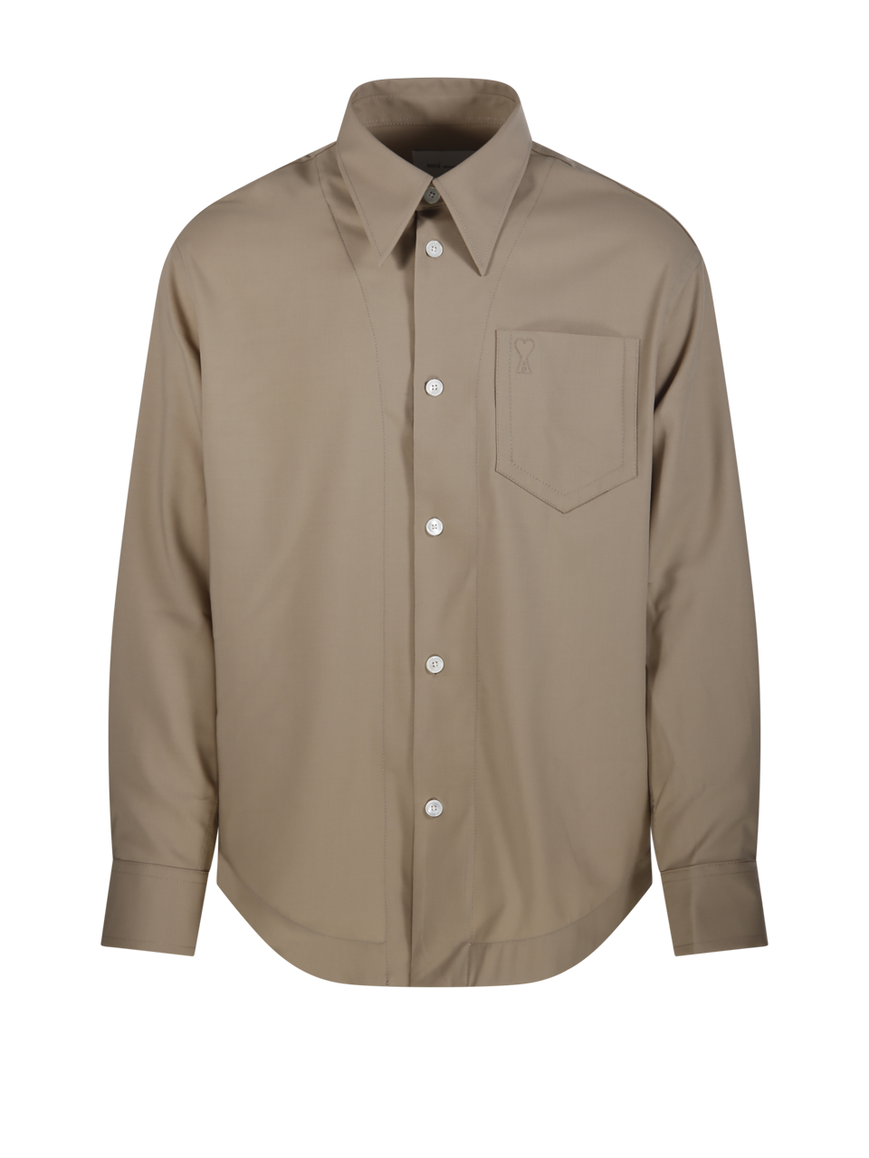L/S WIDE SHIRT WITH SHARP COLLAR AND EMBOSSED ADC