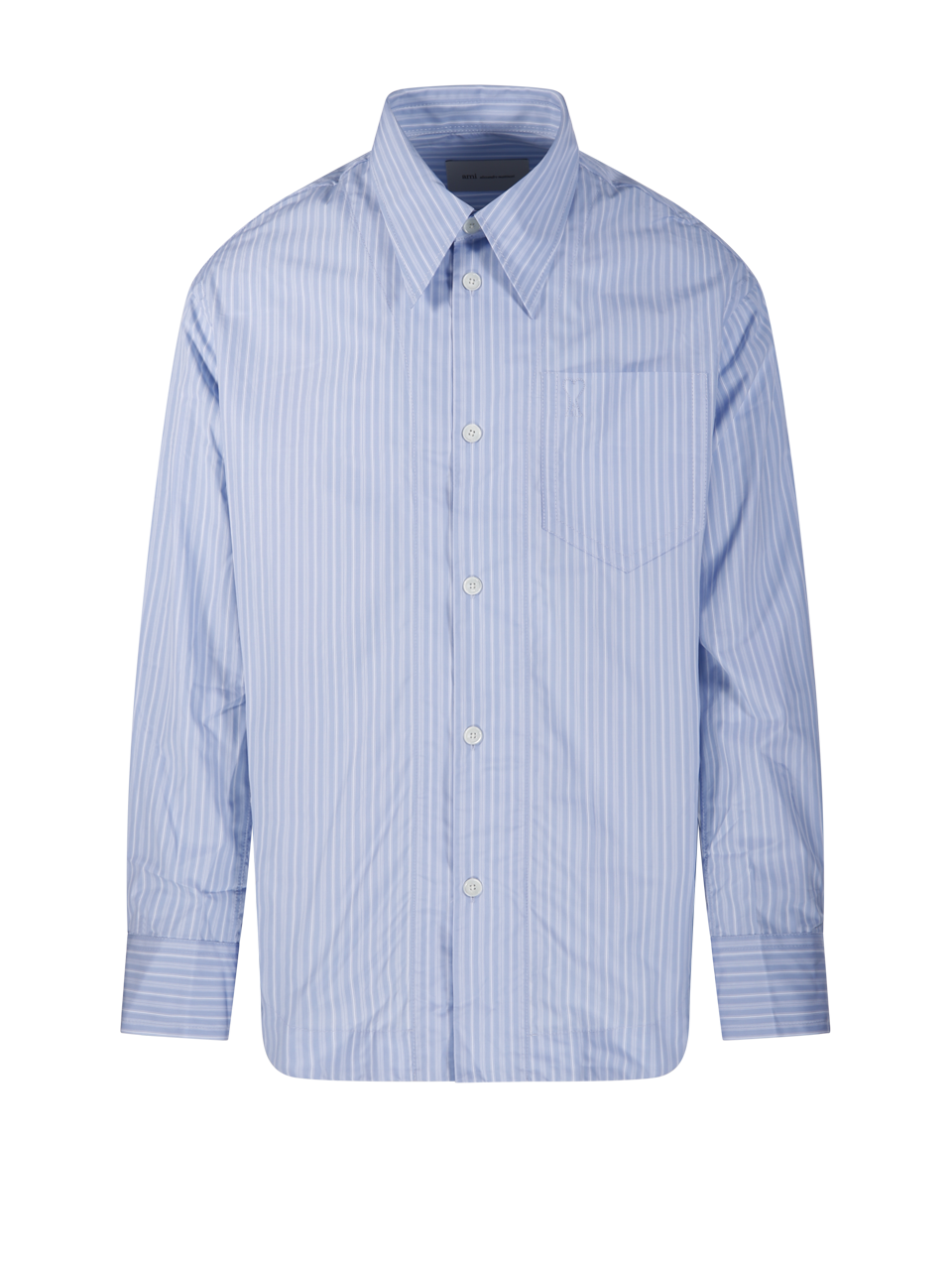 L/S WIDE SHIRT WITH SHARP COLLAR AND EMBOSSED ADC