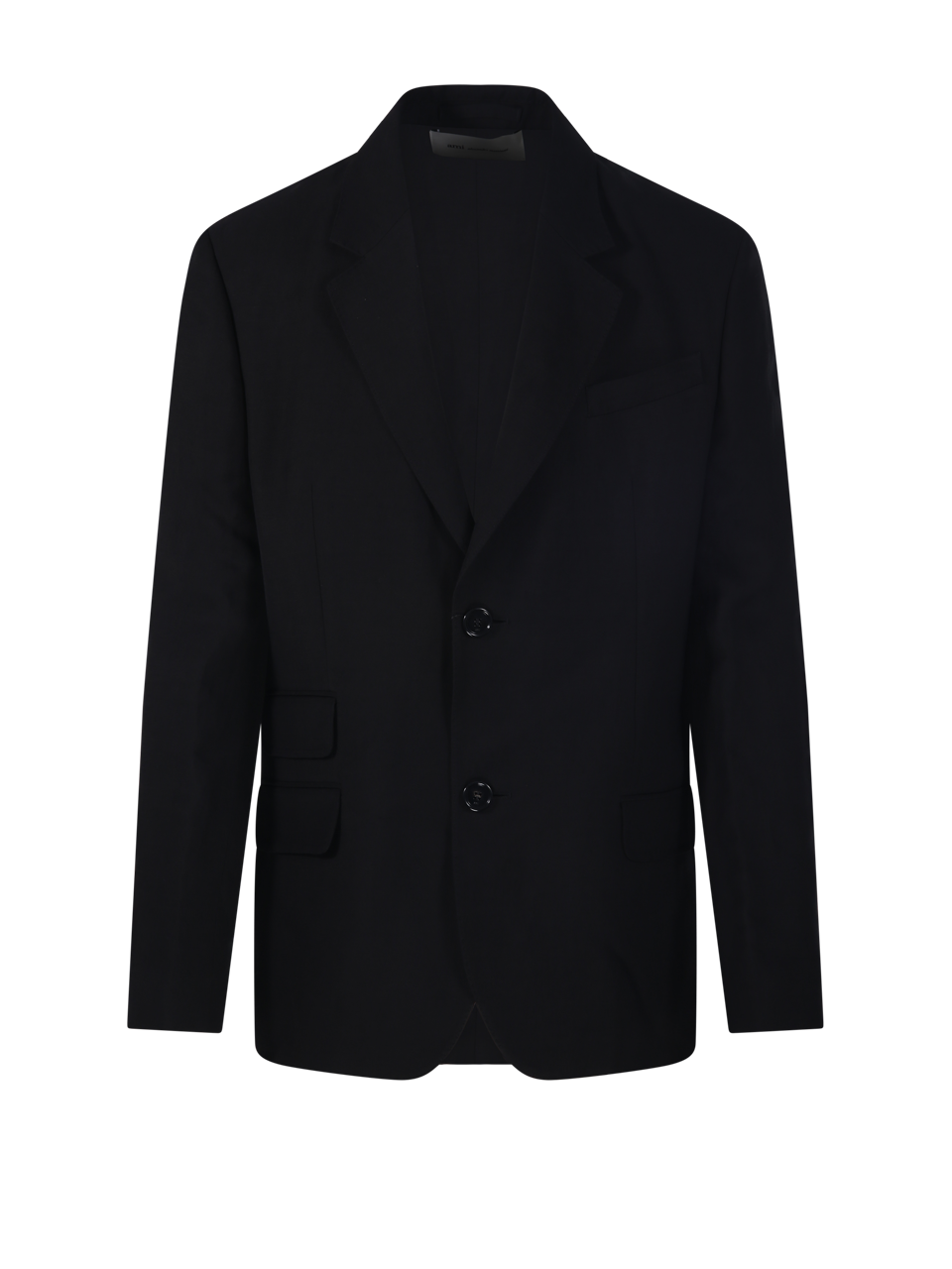 MEN AMI BLACK VISCOSE STRAIGHT SINGLE BREASTED JACKET