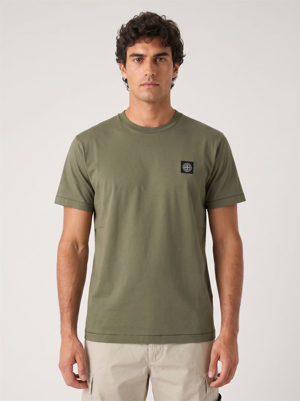MEN STONE ISALND GREEN BLUE COTTON T-SHIRT