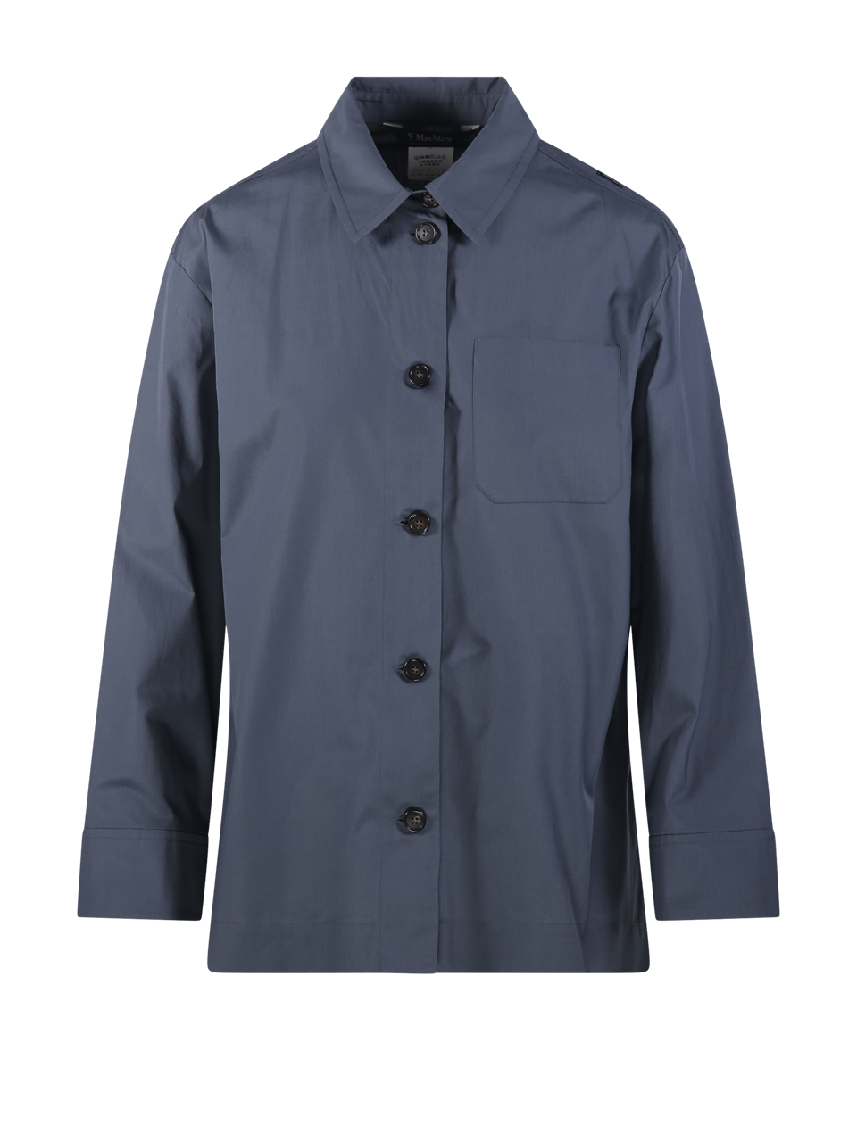 DONNA MAXMARA S CAMICIA ARIANNE BLU DI COTONE 