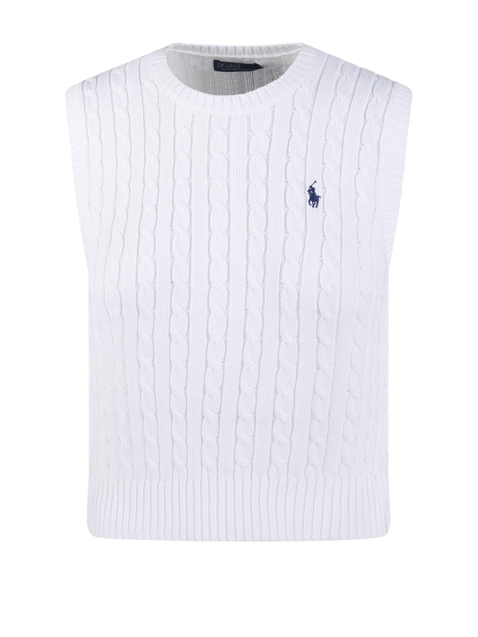 WOMAN RALPH LAUREN WHITE COTTON SWEATER